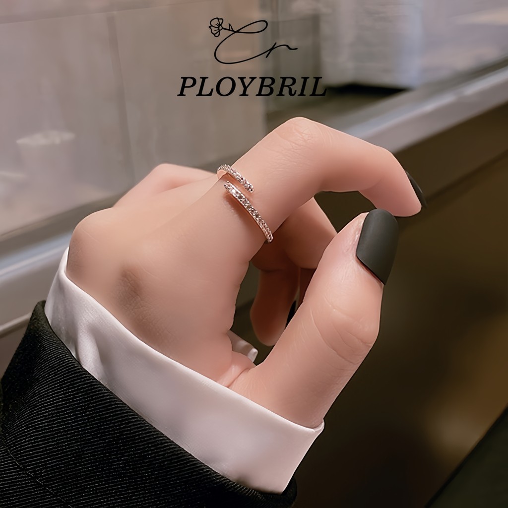 PLOYBRIL แหวนแฟชั่นสำหรับผู้หญิง สไตล์เรโทร ดีไซน์ไม่ซ้ำใคร แหวนเปิด ดีไซน์เรียบง่าย J049
