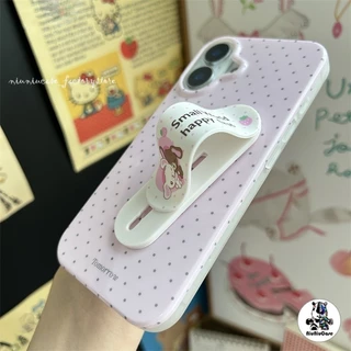 For iPhone 17 16 15 14 13 12 11 pro max เคสไอโฟน13 กระต่ายขนมหวานน่ารัก INS Case +ขาตั้ง เคสโทรศัพท์ ปลอกกันกระแทกน่ารัก
