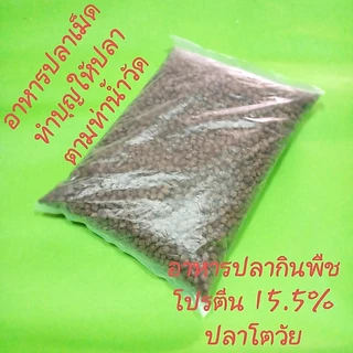 อาหารปลากินพืช ใหม่ๆ[ถุง 1 กก.]ทำบุญให้ปลาที่วัด ท่าน้ำวัด ปลาแม่น้ำทั่วไป