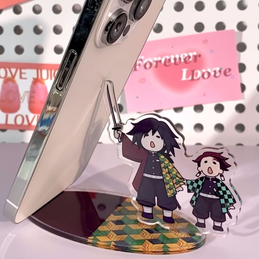 ที่วางโทรศัพท์อะคริลิค Demon Slayer, Tanjiro x Giyuu, การออกแบบแฟชั่น, สะสม, ของขวัญเพื่อน