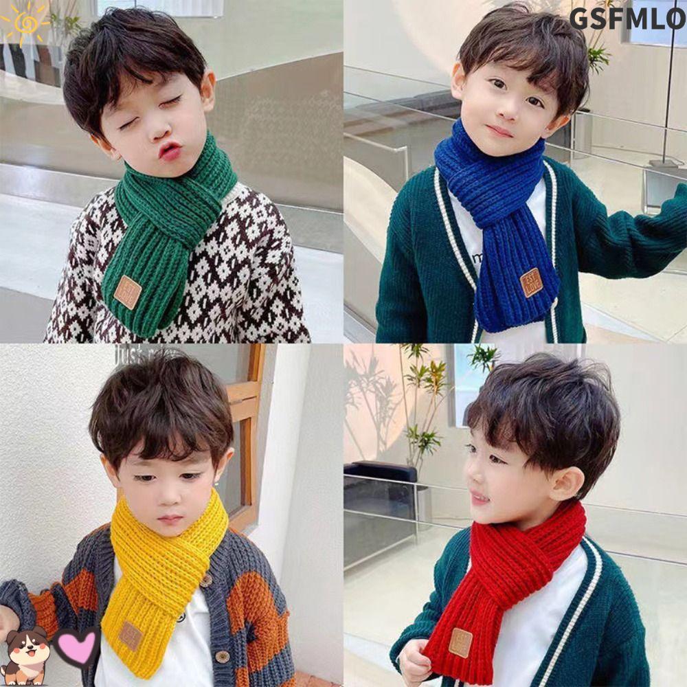 GSFMLO คออุ่น,กลางแจ้งหนาเด็กผ้าพันคอ,แฟชั่นฤดูหนาวที่อบอุ่นน่ารักถักผ้าพันคอเด็กทารกชายหญิง