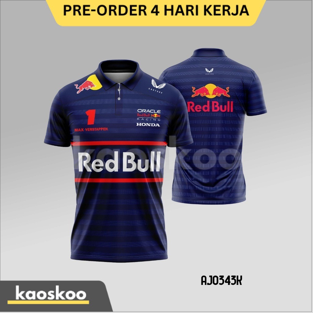 เสื้อโปโลผู้ชาย F1 Redbull F1 Max Verstappen เบอร์ 1 2025