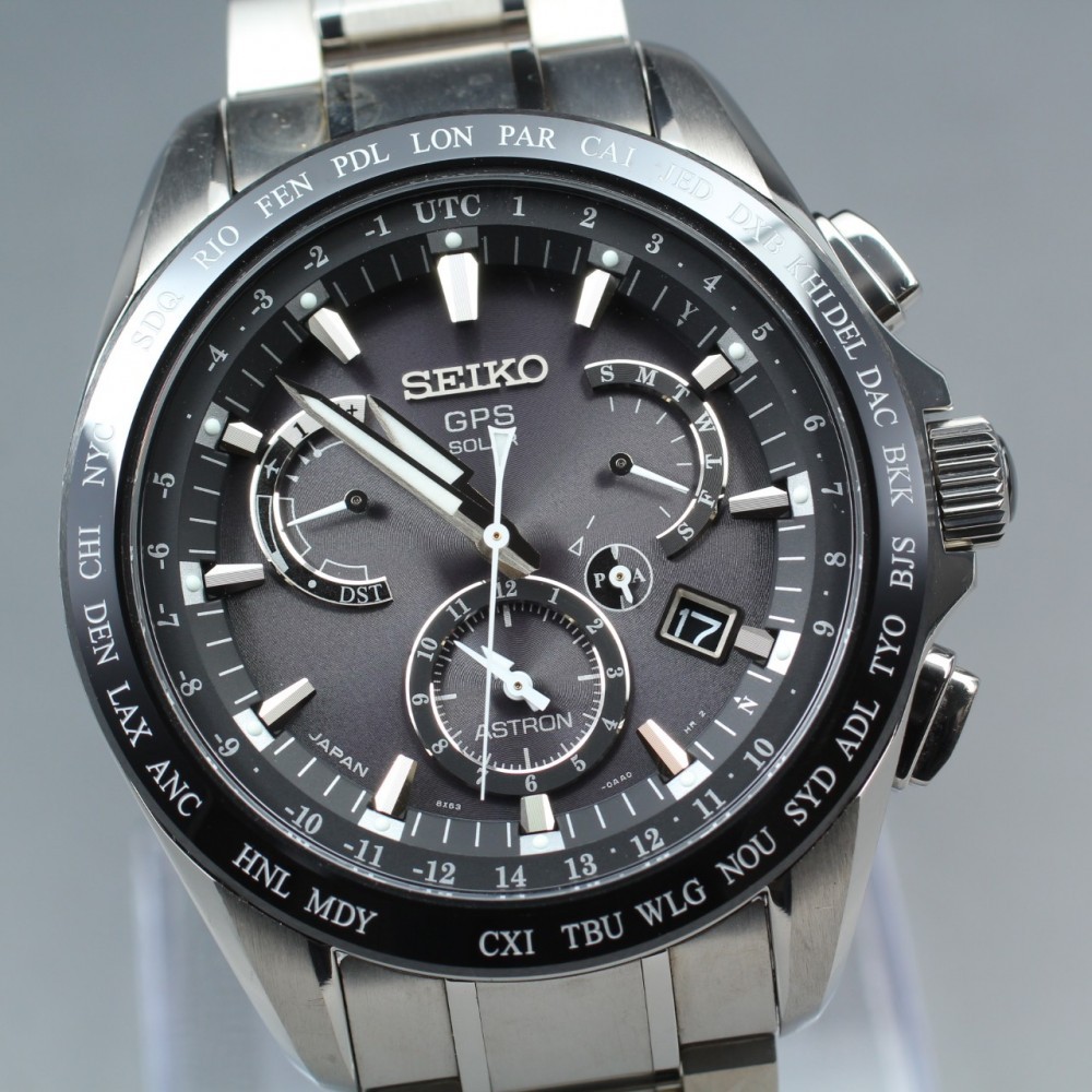 N MINT SEIKO Astron SBXB041/8X53-0AB0-2 Ceramic Titan GPS Solar Men's Big Wrist