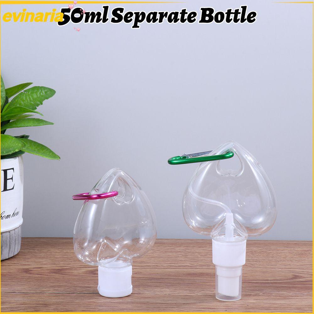 EVINARIA 50ml Leaf Heart Spray Bottle Travel Transparent Perfume Lotion Jar