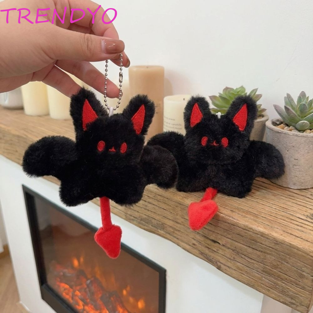 TRENDYO พวงกุญแจตุ๊กตาค้างคาวตุ๊กตา,Little Devil Room Decor พวงกุญแจค้างคาวมีปีก,แบบพกพานุ่มแปลกสัตว์ตลกค้างคาวกระเป๋า Charm ของขวัญฮาโลวีน