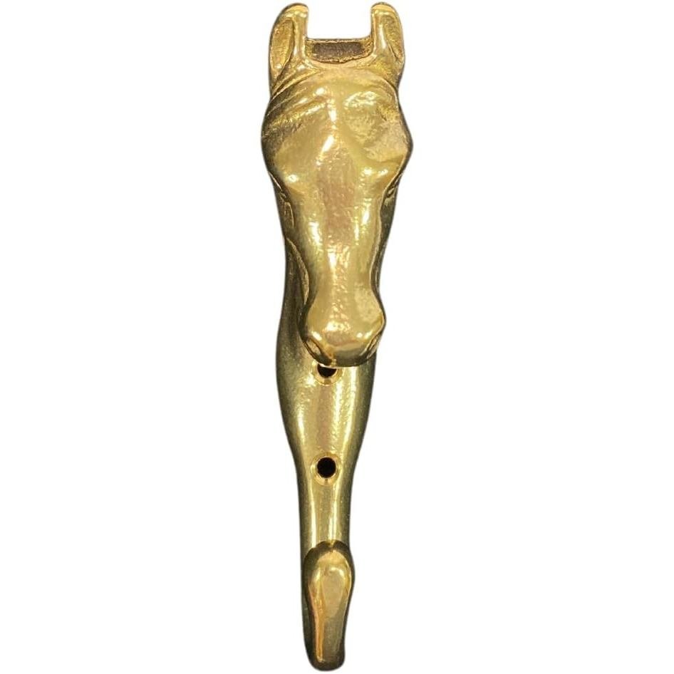 Intrepid International 3-D Brass Horse Head Hanger 6" - Elegance และฟังก์ชั่นสําหรับ Tack Rooms และ 