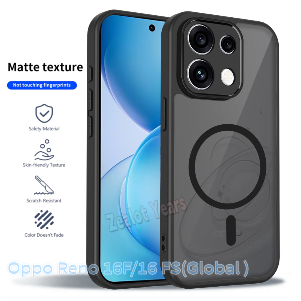 เคสสําหรับ Oppo Reno 16F 5G Global Reno16 FS Matte Frosted Clear เคสโทรศัพท์ฝาครอบแม่เหล็ก