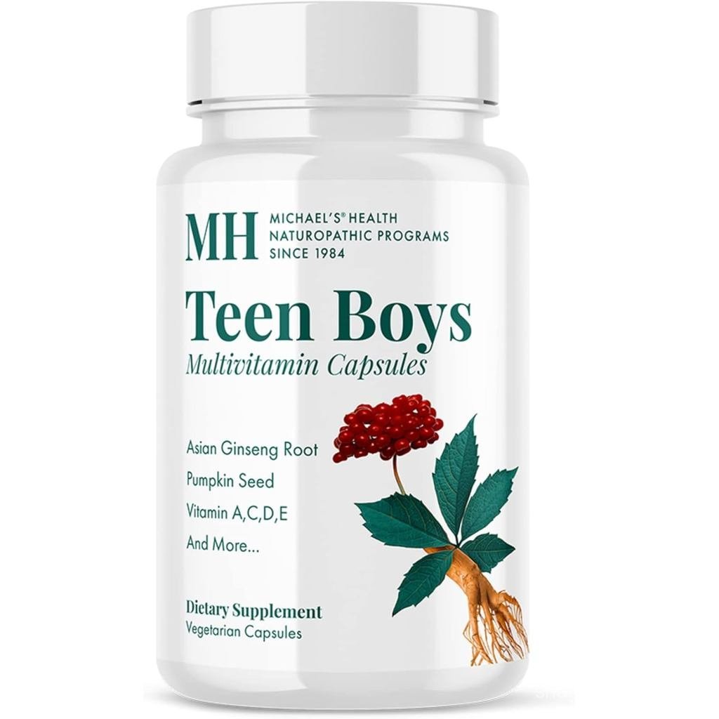 Michaels Health โปรแกรม Naturopathic Teen Boys 120 แคปซูลมังสวิรัติ Daily Multi Ksher 60 เสิร์ฟ