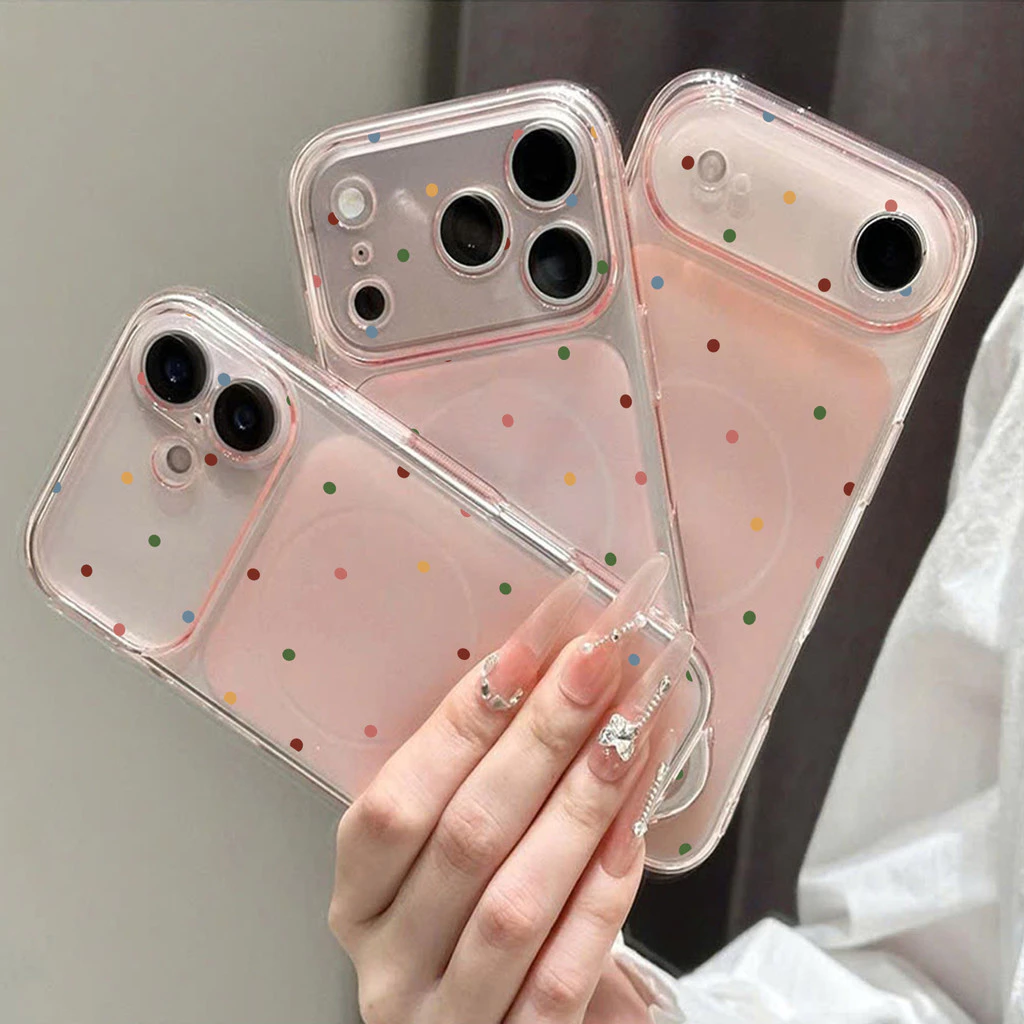 เคสไอโฟน รองรับรุ่น 13 15 11 17 16 12 14 ProMax 7 8Plus XR X XS Max ลายจุดกลมหลายสีคลาสสิก