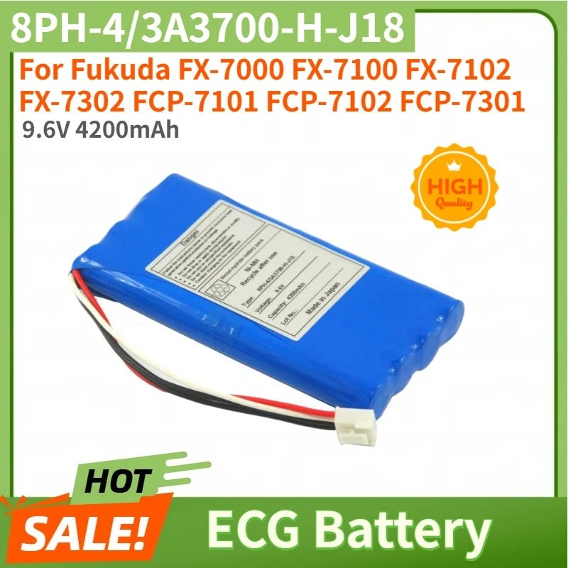 8PH-4/3A3700-H-J18 แบตเตอรี่ ECG คุณภาพสูง 9.6V 4200mAh สําหรับ Fukuda FX-7000 FX-7100 FX-7102 FX-73