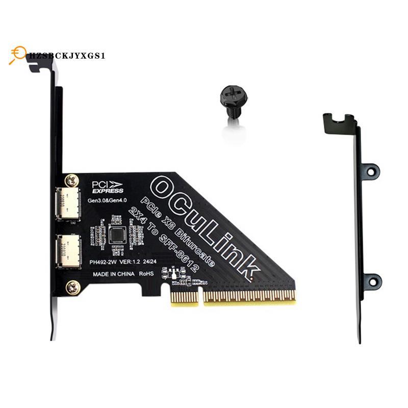 [hzsbckjyxgs1]PCIe4.0 X8 ถึง 2 พอร์ต SFF8611&8612 Oculink การ์ดขยายถึง SFF-8639 U.2 SSD สําหรับกราฟิ