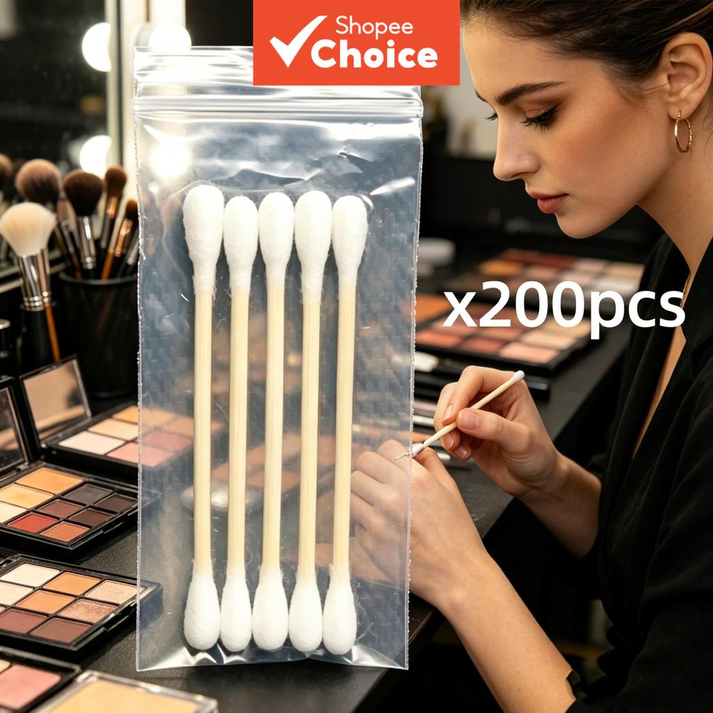 สําลีก้านไม้ไผ่แบบใช้ครั้งเดียว, Q-Tips สําหรับเดินทาง, ก้านสําลีแบบพกพาปิดผนึกด้วยซิบล็อคสําหรับทํา