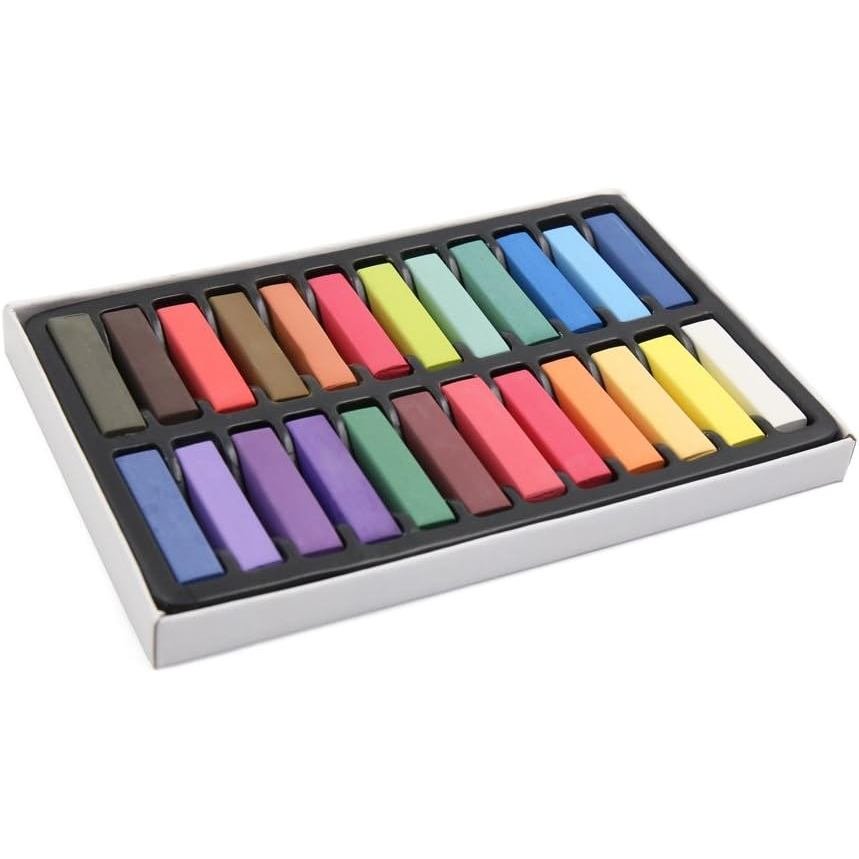 Ruilogod 24 ชิ้น 4.2 ซม.ความยาวสีรุ้ง DIY ผมชอล์กชั่วคราว Salon ผู้หญิงจัดแต่งทรงผม Dye (id: 79f 41d