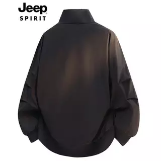 JEEP SPIRIT Men Stand Collar เบสบอล Flight Jacket Casual Windproof Outerwear Top Daily Fashion Coat