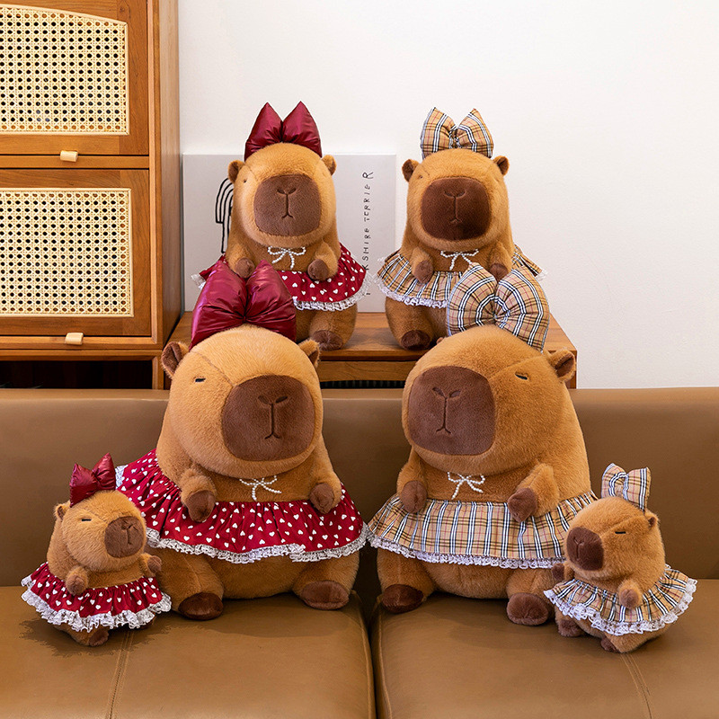 กระโปรงดอกไม้ Kapibara Capybara Ugly ตุ๊กตาน่ารัก Kapipara ตุ๊กตาตุ๊กตาขนาดใหญ่