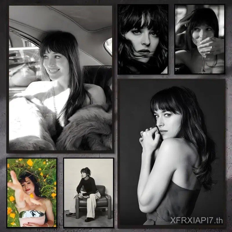 คนดัง D-Dakota Johnson โปสเตอร์ศิลปะสีน้ํา Graffiti โปสเตอร์, Chic Wall Decor สําหรับห้องนั่งเล่น,สํ