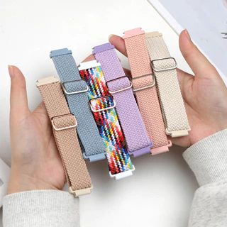 สายไนลอนถัก 22 มม. 20 มม. for Garmin Watch Forerunner 165 570 265/Samsung Galaxy Watch/Huawei/Amazfit Bip 6 5