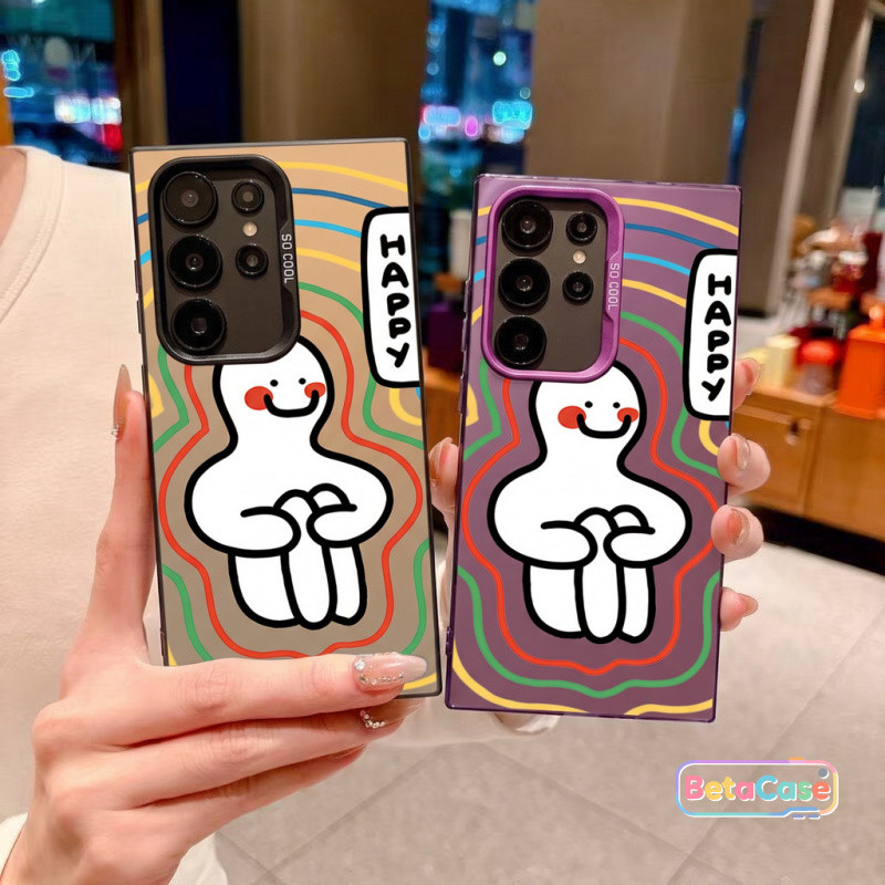 เคสโทรศัพท์มือถือตลกน่ารักสำหรับ Samsung Galaxy S30Ultra S25 Edge S24FE S23Plus S22 Ultra S21 S20FE เงิน IMD กรณีป้องกัน