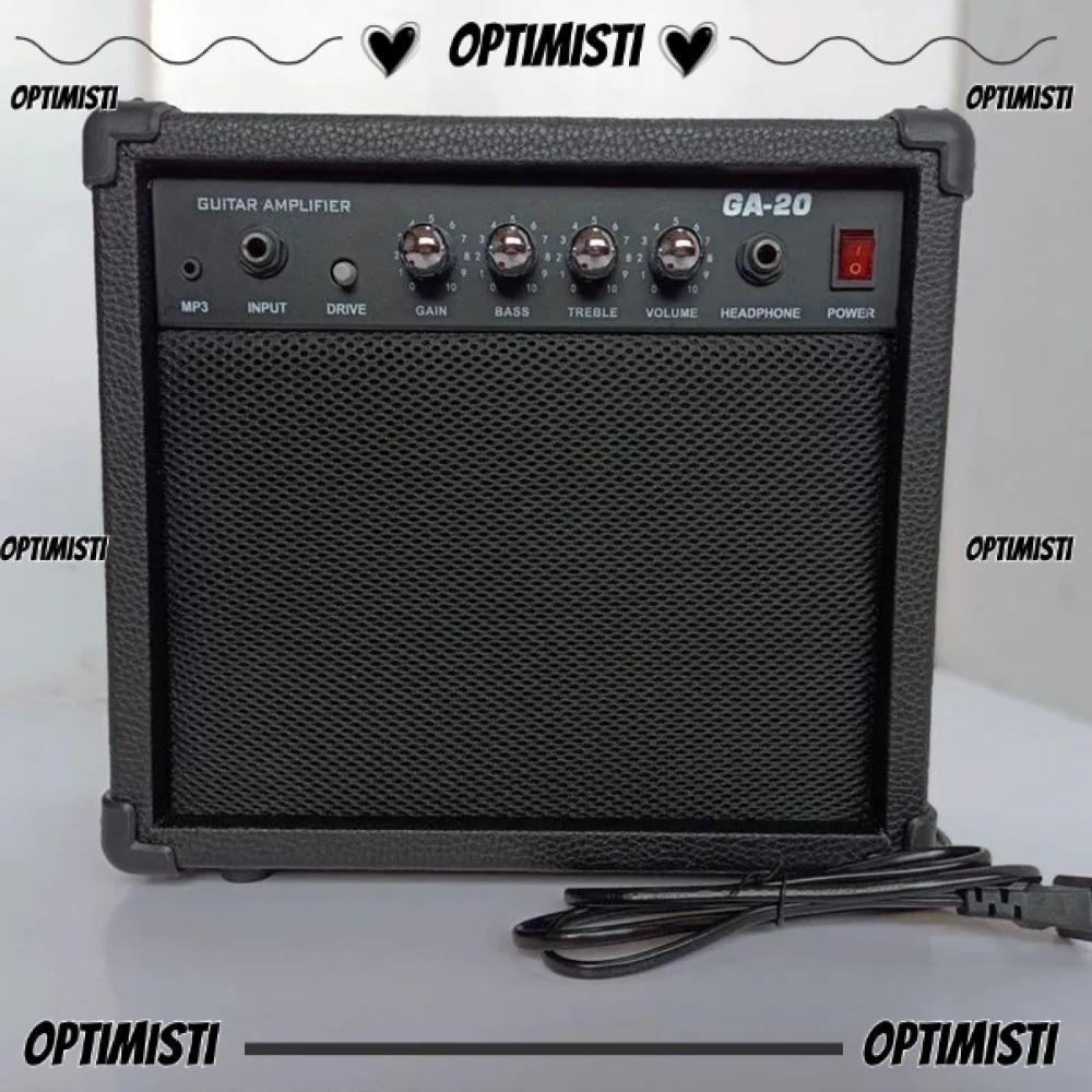 OPTIMISTI8E ลําโพงกีตาร์ไฟฟ้า, 20W Power กีตาร์พลาสติก Combo Amplifier, ทนทาน 2 Band Equalization MP