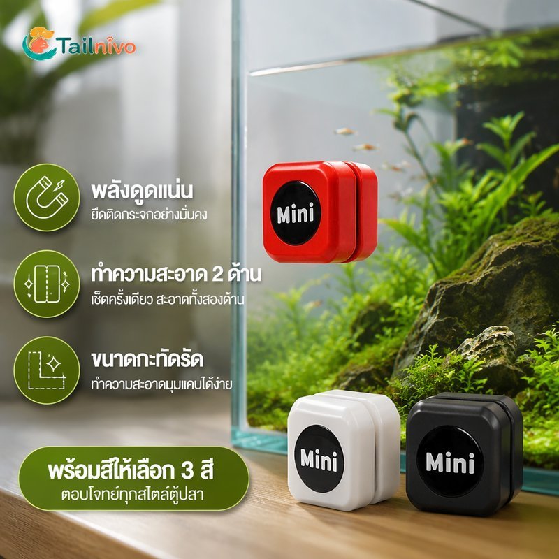 พิพิธภัณฑ์สัตว์น้ํา แม่เหล็กทําความสะอาดแปรงขนาดเล็กแม่เหล็กที่แข็งแกร่งแห้งมือสาหร่ายมีดโกนแก้วถัง