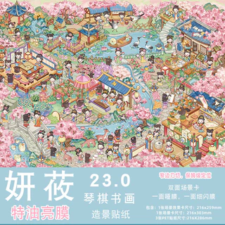 Idako [Yeon 23.0 Series] 4 ชิ้นสติกเกอร์ภูมิทัศน์ขนาดใหญ่โบราณ Street View ร้านอาหารขนาดเล็ก Town จัดเลี้ยง SS129