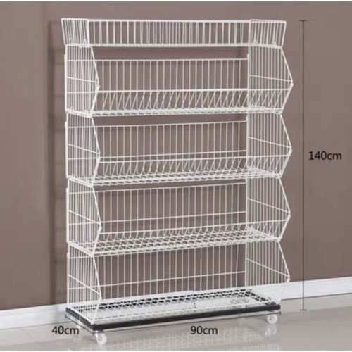 DELICATO ชั้นตะแกรงวางของ 5 ชัน UZY006-2 44x90x140ซม. สีขาว