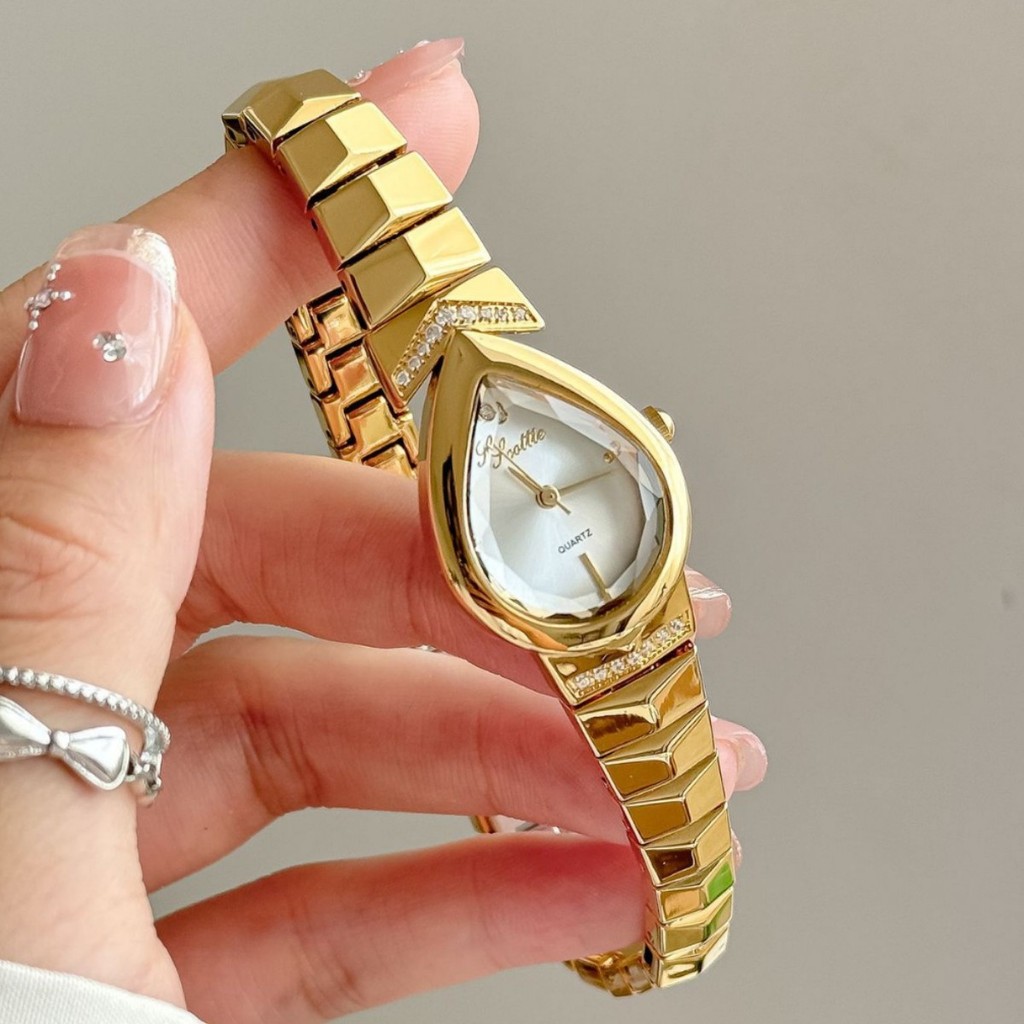 ผู้ผลิตซัพพลาย scottie9809B Scottie Snake Bone Steel Band นาฬิกาผู้หญิง Diamond-Studded Water Drop W