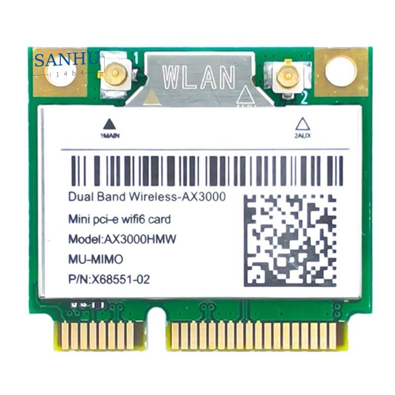 การ์ด WiFi AX200 AX3000HMW Mini PCI-E WiFi 6 อะแดปเตอร์ไร้สาย 2.4G/5G บลูทูธ 5.1 802.11AX สําหรับ Wi