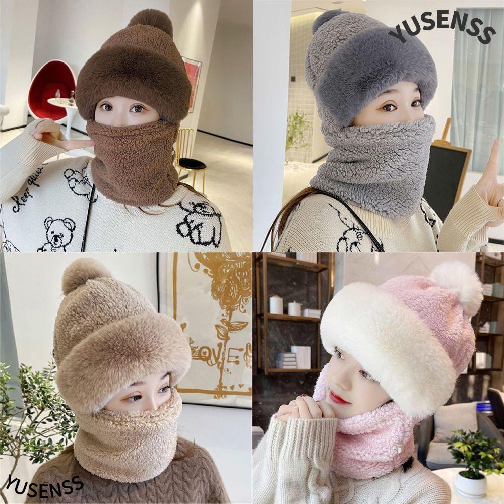 YUSEN หมวกผ้ากํามะหยี่ผ้ากํามะหยี่ผ้ากํามะหยี่สําหรับฤดูหนาวกลางแจ้งป้องกันหูคออุ่น