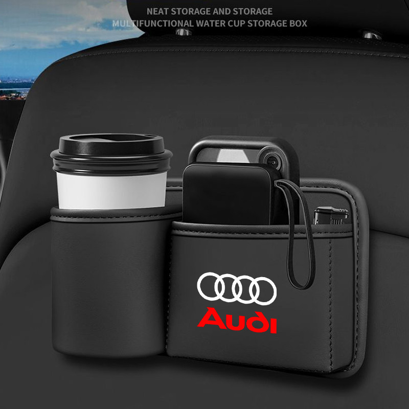 Audi รถกล่องเก็บรถคอนโซลกลางถ้วยน้ําชั้นเก็บโทรศัพท์กล่อง PU หนังรถอุปกรณ์เสริม,สําหรับ Audi A3 8l 8