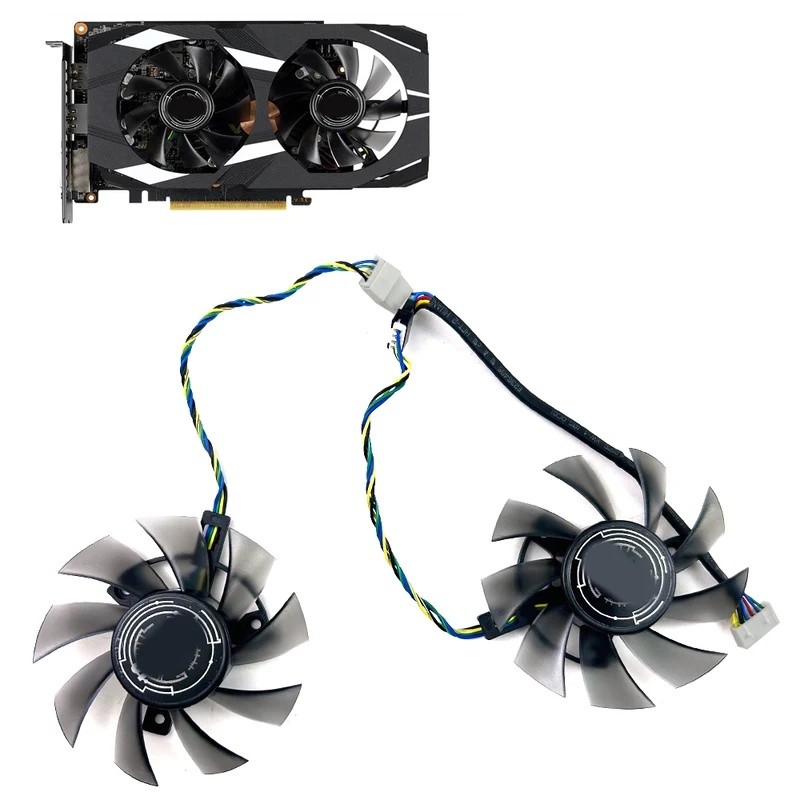 * พัดลมระบายความร้อนใหม่ 75 มม.6pin FD8015U12S GTX1650 1660TI GPU FAN สําหรับ ASUS Dual GTX 1650 166