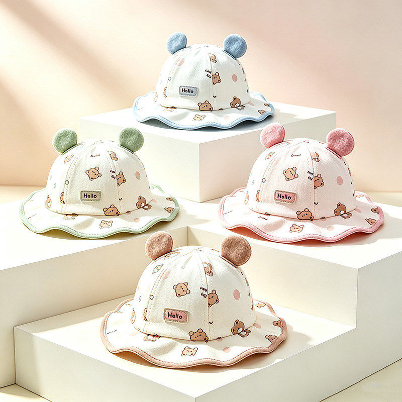 🧸 หมวกเด็ก หมวกแก๊ปลายหมีน่ารัก หมวกเบสบอลเด็ก กันแดด UV สำหรับเด็ก 8เดือน-3ปี รอบหัว44-50cm ใส่สบาย