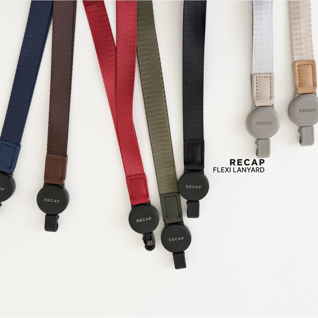 RECAP Flexi Lanyard. | สายคล้องบัตรพนักงาน YOYO (20 mm.) สั่งทำชื่อ พิมพ์ชื่อลงสาย [ Yes IDID ]