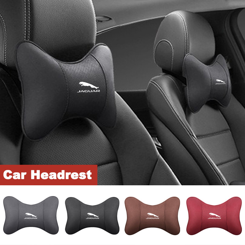 2PCS Car Seat Headrest หมอนคอสนับสนุนปกป้องเบาะสําหรับ Jaguar S-Type F-PACE F-Type XF XJ-S XJ-6 X-Ty