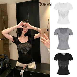 MOSESQUEEN เสื้อผ้าแบบอเมริกัน กระโปรงสั้นแขนสั้น คอต้นไม้ ใส่ได้ทุกโอกาส ดูเรียบง่ายและเพิ่มความสง่างามให้กับรูปร่าง #64040