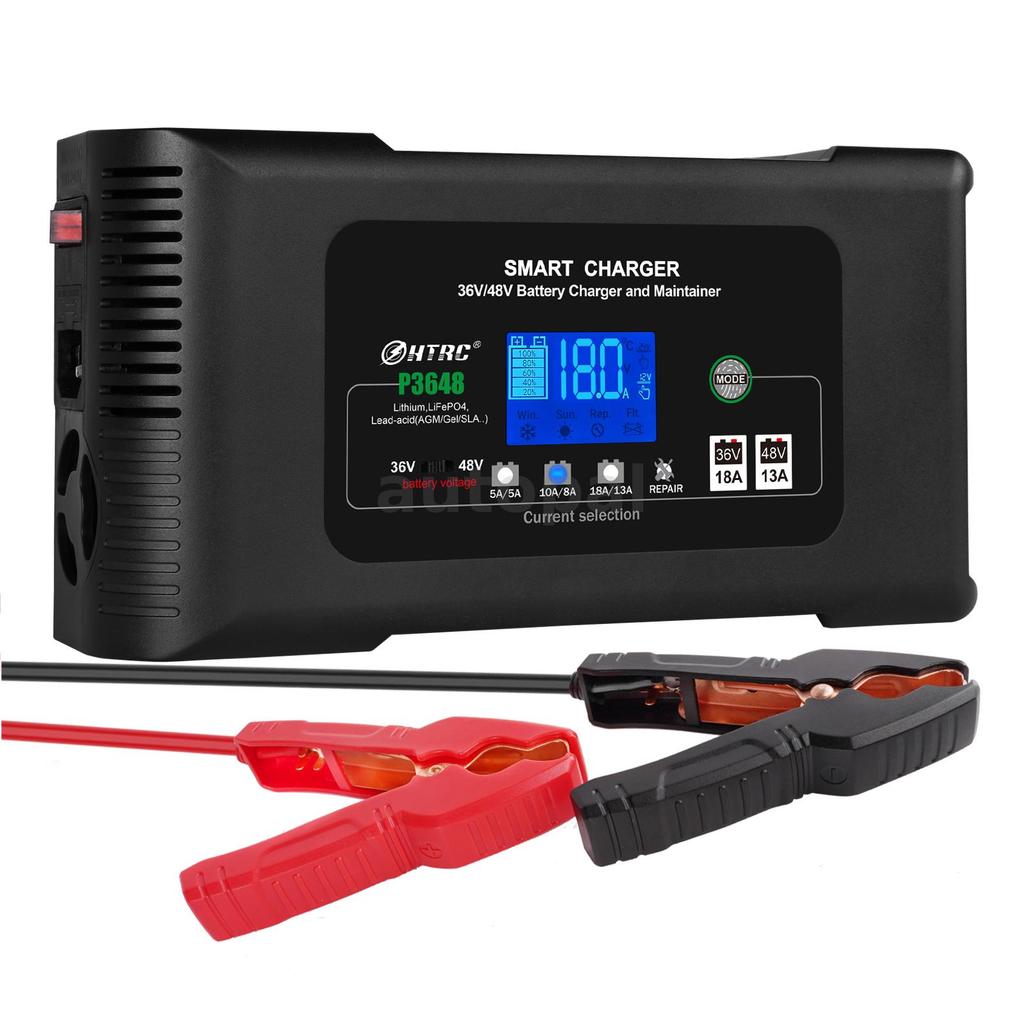 HTRC 36V/18A 48V/13A รถแบตเตอรี่สําหรับรถเข็นกอล์ฟ EZGO TXT Club Yamaha AGM LiFePO4 PB แบตเตอรี่ลิเธ