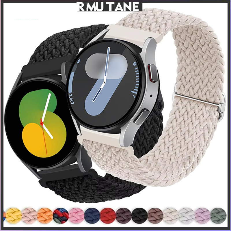 กีฬาไนล่อนถักสายรัด 22 มม. 20 มม. for Garmin Watch Forerunner 165 570 265/Samsung Galaxy Watch/Huawei/Amazfit Bip 6 5