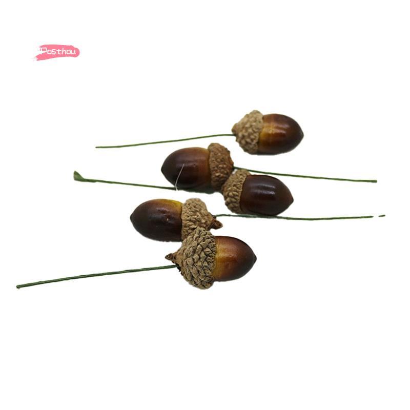 [posthouse]100 ชิ้นตกแต่งเครื่องประดับ Acorns ประดิษฐ์ Acorns งานฝีมือต้นคริสต์มาสถั่วตกแต่ง