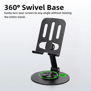 GOOJODOQ Foldable Phone Stand 360° Swivel Base Stable Suppor Charge While Using