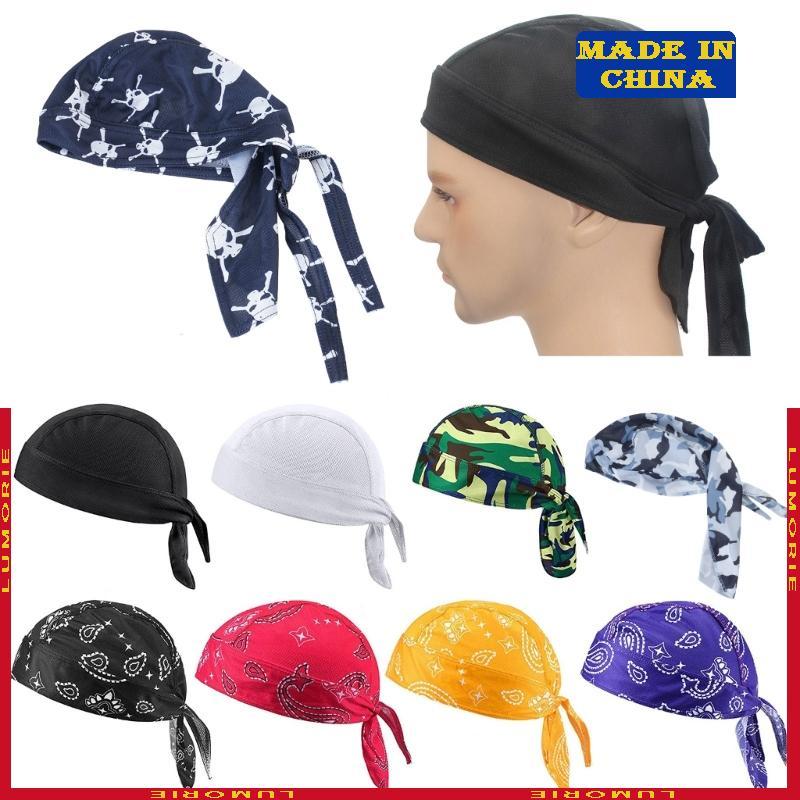 LUM Pirate Bandana Hat Slouchy Hat Turban Headband Hat Breathable Hiphop Headwear