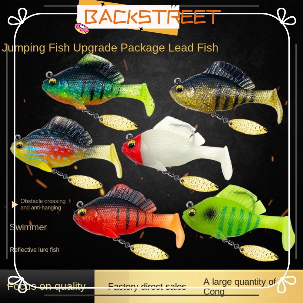 BACKSTAGEREET เหยื่อเบสนุ่มพร้อมตะขอตะกั่ว, Dark Sleeper Jig SwimBait, เหยื่อพลาสติกแบบนุ่มเบส Pike 