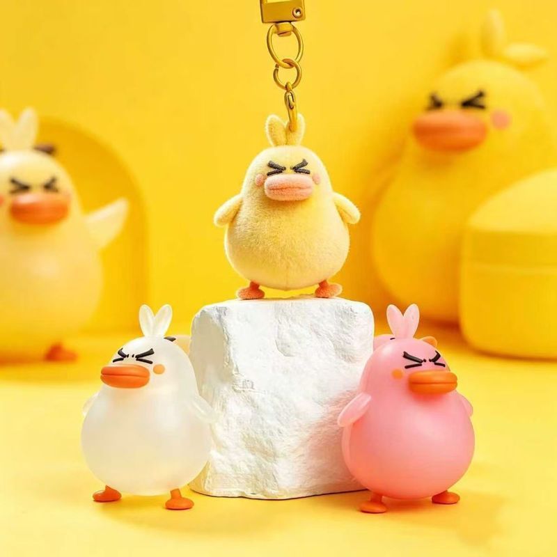 ยอดนิยม Rock Kingdom เป็ดสีสันสดใส Jiji เป็ดเปลี่ยนสี Jiji พวงกุญแจตุ๊กตาน่ารักแขวน 8.7