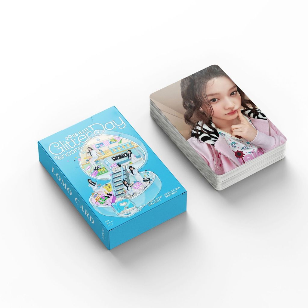 55 ILLIT ILLIT เลเซอร์การ์ด 2025 Glitter Day Meeting การ์ดขนาดเล็ก Lomo Card