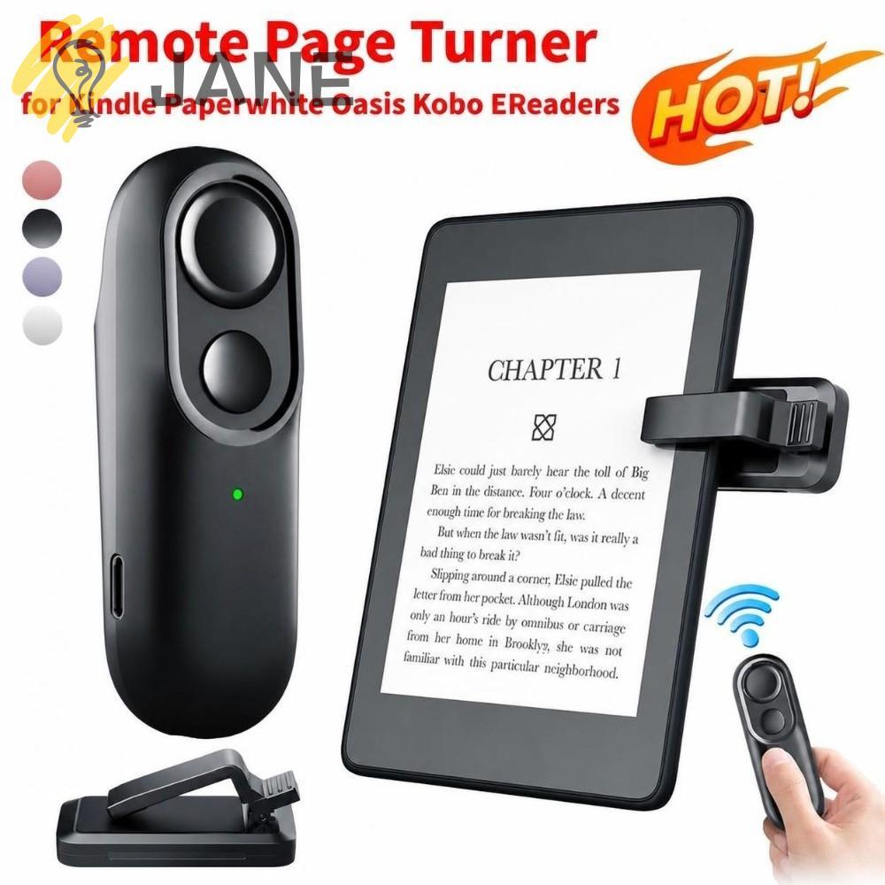 JANE RF REMOTE Page Turner, ไร้สายรีโมทคอนโทรล Clicker, สายคล้องมือสมาร์ทหน้า Turner Clicker สําหรับ Kindle Paperwhite Oasis Kobo Ereaders