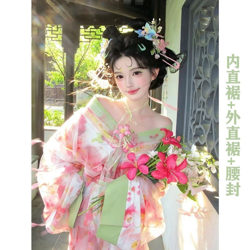 Original One-Readering Blossoming Beauty Picture Hanfu Super Immortal Warring States Suit Elegant St