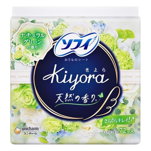 [Direct from Japan] Sofy Kiyora Natural Green Scent, 72-Count (Unicharm Sofy)
