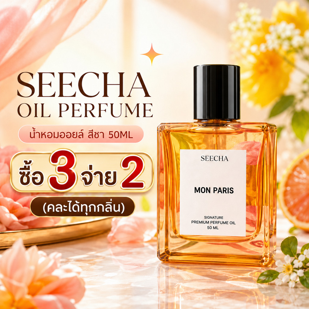 [กด 3 จ่ายราคา 2 ] น้ำหอม Seecha Oil Perfume สีชาน้ำหอม ติดทน 6-8ชม. กลิ่นเทียบแบรนด์เนม 50ml