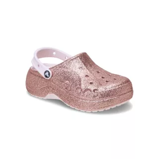 CROCS รองเท้าลำลองผู้หญิง BAYA PLATFORM GLITTER CLOG รุ่น 208459-6PI - BARELY PINK