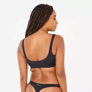 Decathlon Crop Top Aurely Black With Removable Cups ชุดว่ายน้ำผู้หญิงท่อนบนทรงครอป รุ่น Aurely พร้อมฟองน้ำ - Black