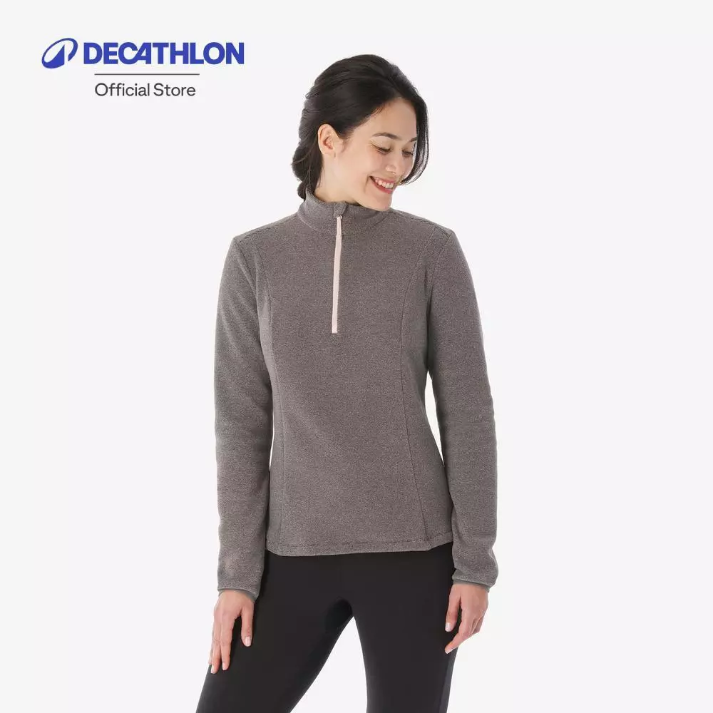 Decathlon Women’S Mountain Hiking Fleece Jacket เสื้อเดินป่าผ้าฟลีซสำหรับผู้หญิง รุ่น Mh100 - White